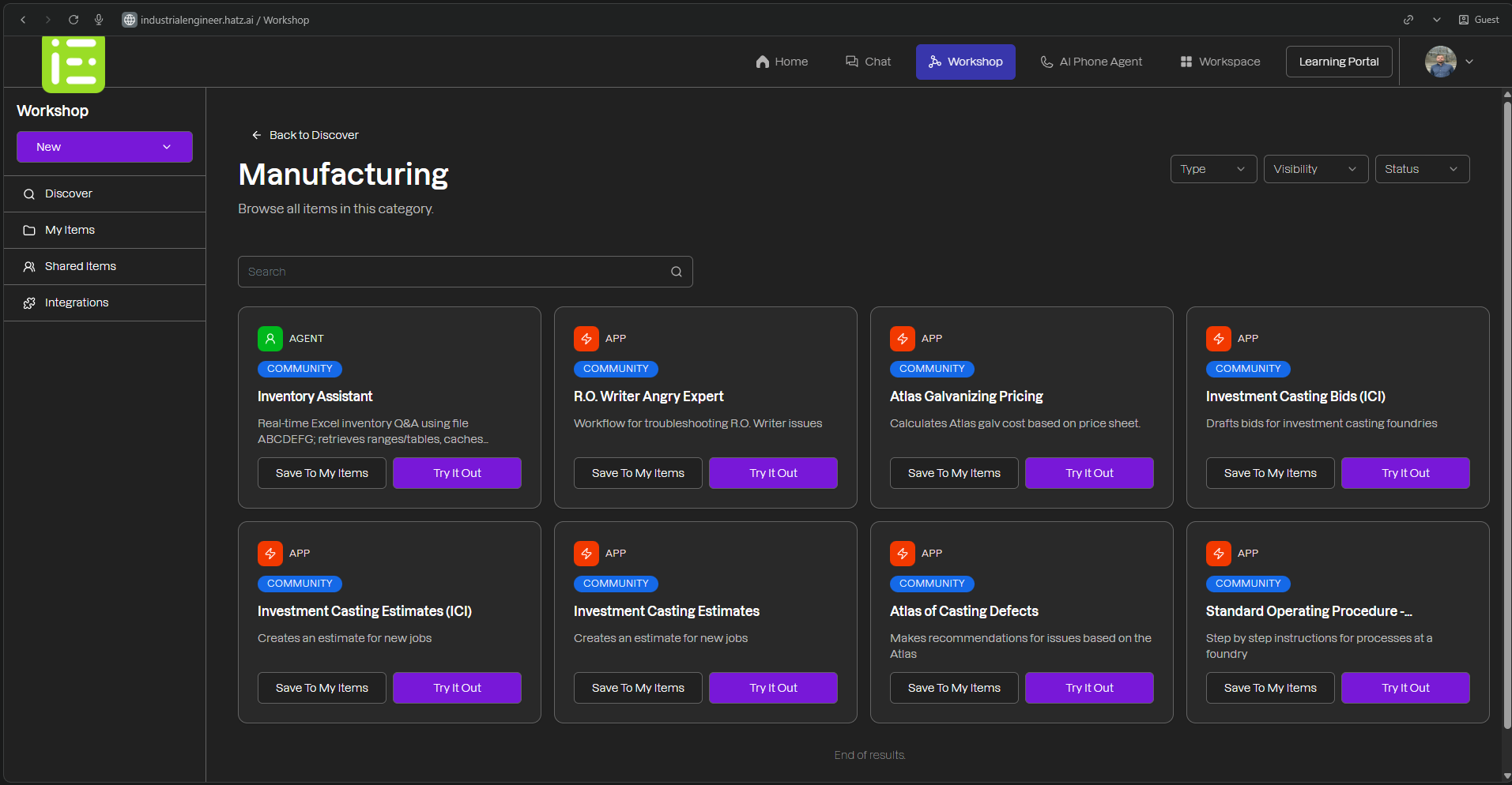 Manufacturing Templates